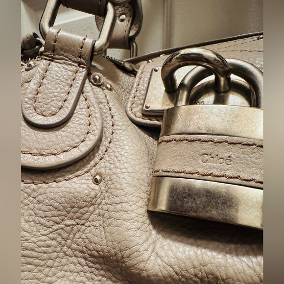 👜 Chloé Paddington 2006 – Stone/Beige Pebbled Leather & Matte Silver Hardware 🪨✨