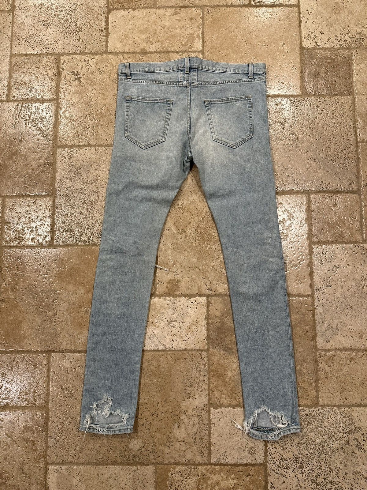 Saint Laurent Paris x Hedi FW13 Light Wash Chain Denim Jeans