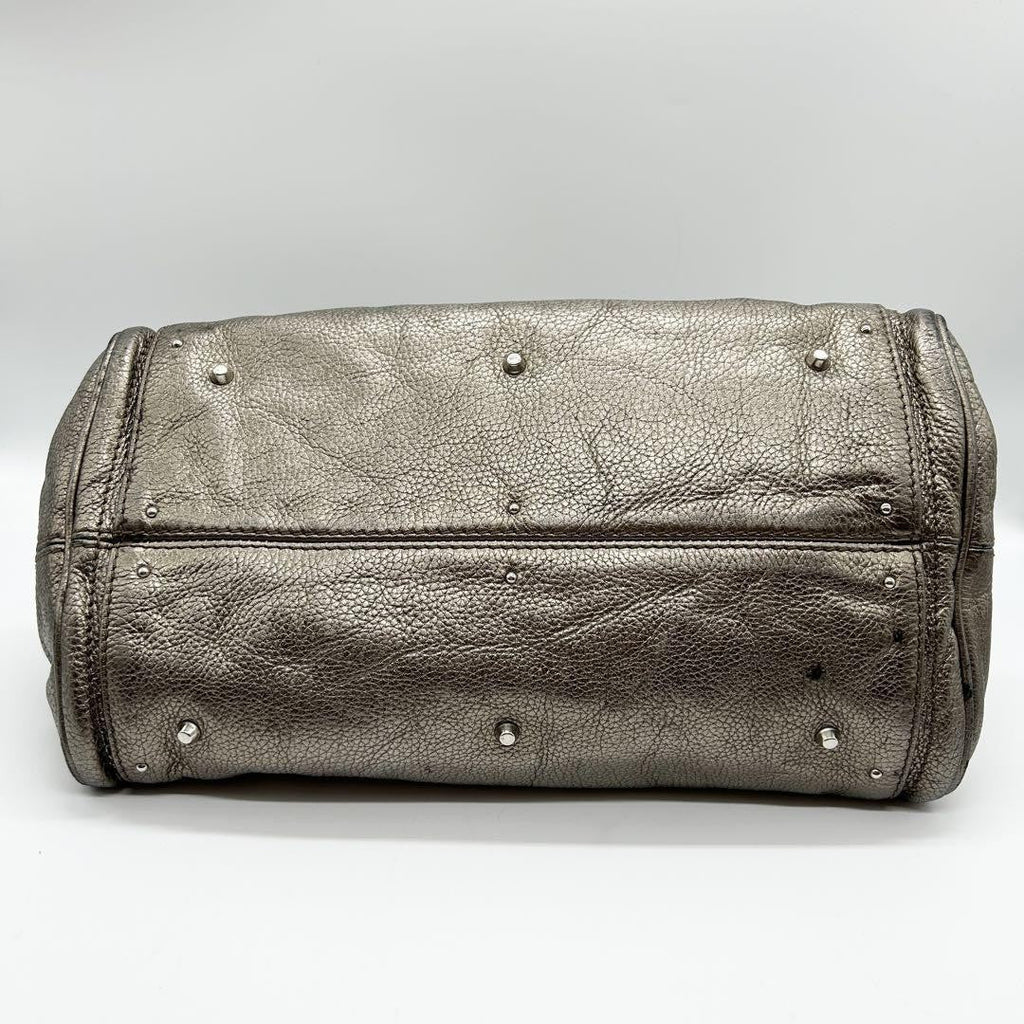 Rare Chloe Paddington handbag metallic silver Shoulder Bag Leather Women's
