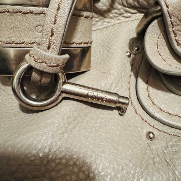 👜 Chloé Paddington 2006 – Stone/Beige Pebbled Leather & Matte Silver Hardware 🪨✨