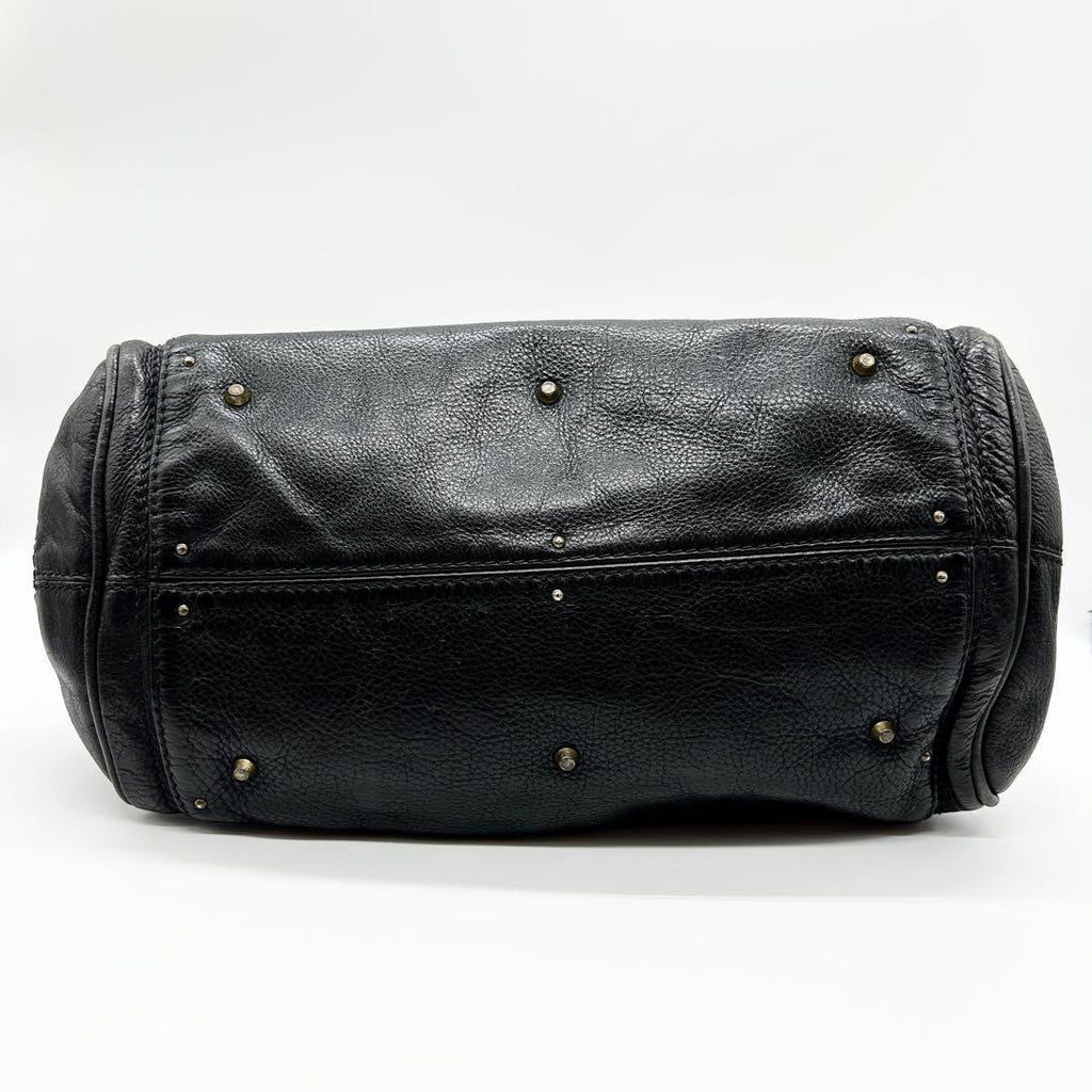 Rare Chloe Paddington Hand Bag Leather Black Padlock Key Used